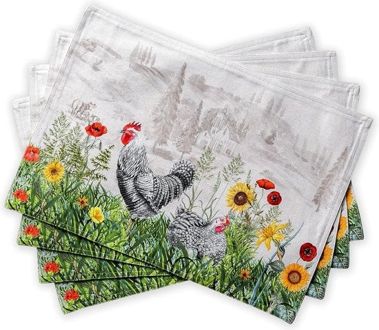 Set di 4 tovagliami in cotone 100% per tavola da pranzo, cucina, occasioni speciali, uso quotidiano, feste di cena, stagione primaverile/estiva, Pasqua (33 cm x 48 cm)