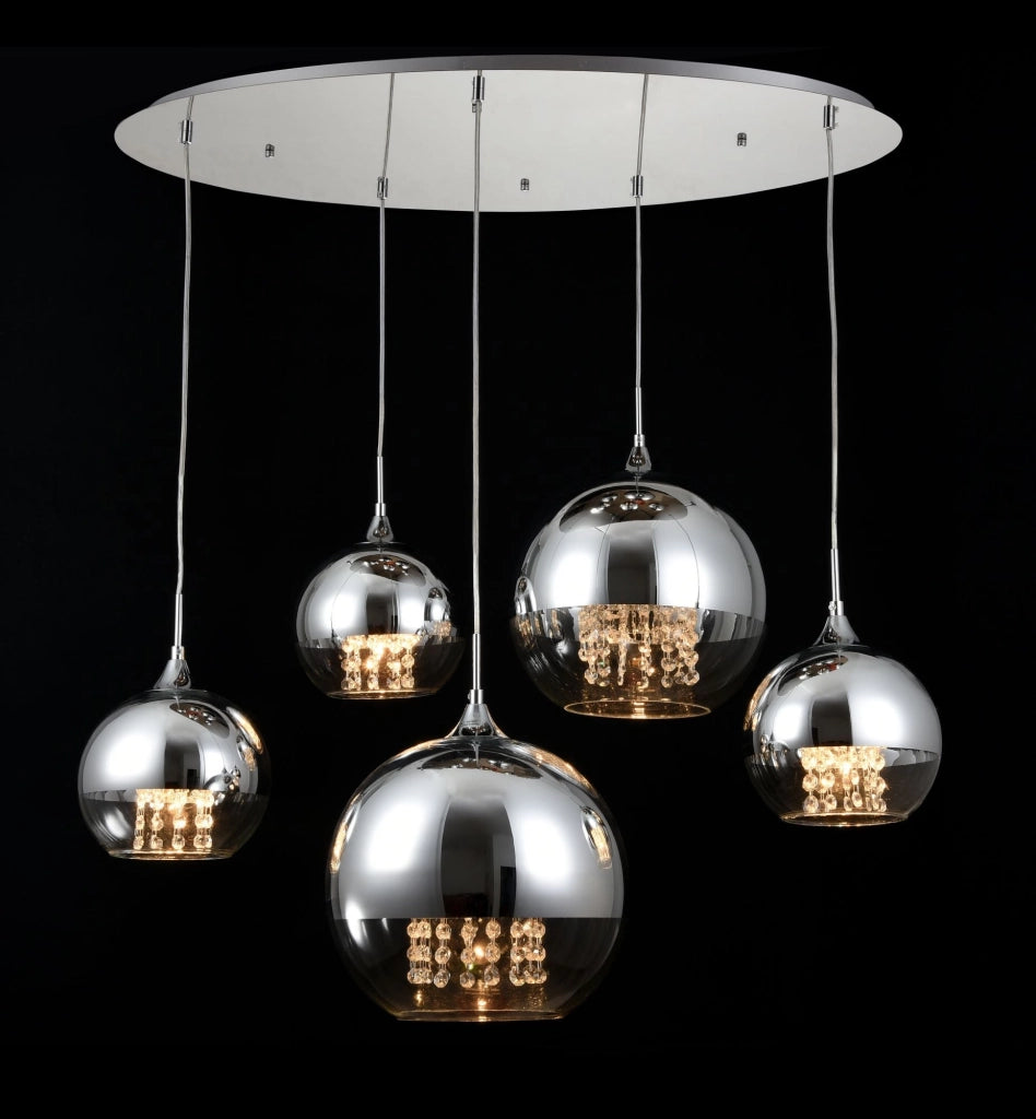 Lampada pendente Pendant in Metallo Fermi Nickel