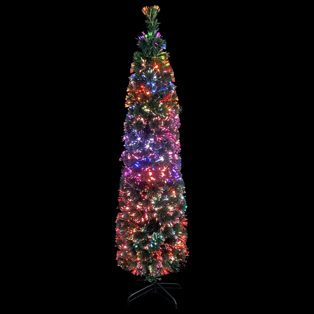 Albero Natale Artificiale Sottile Supporto 240 cm Fibra Ottica 328447