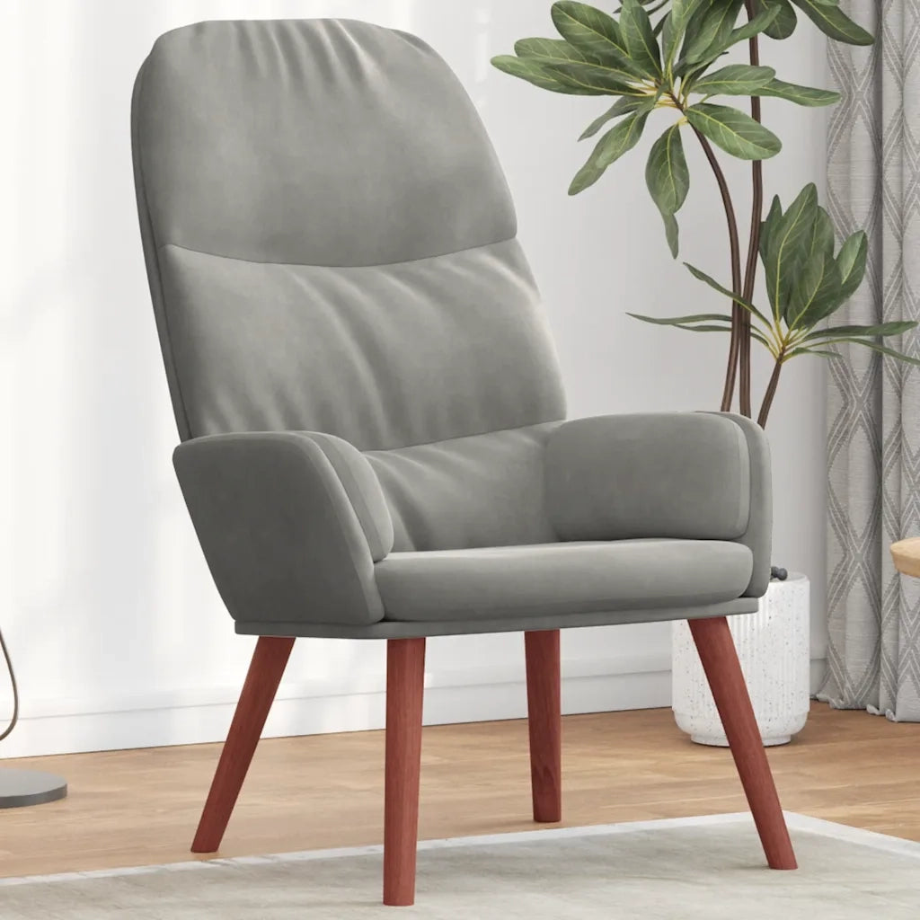 vidaXL Sedia Relax Grigio Chiaro in Velluto