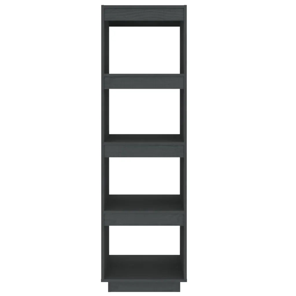 Libreria Divisorio-Scaffale per Libri-Mobile di Stoccaggio Grigio 40x35x135 cm in Massello di Pino