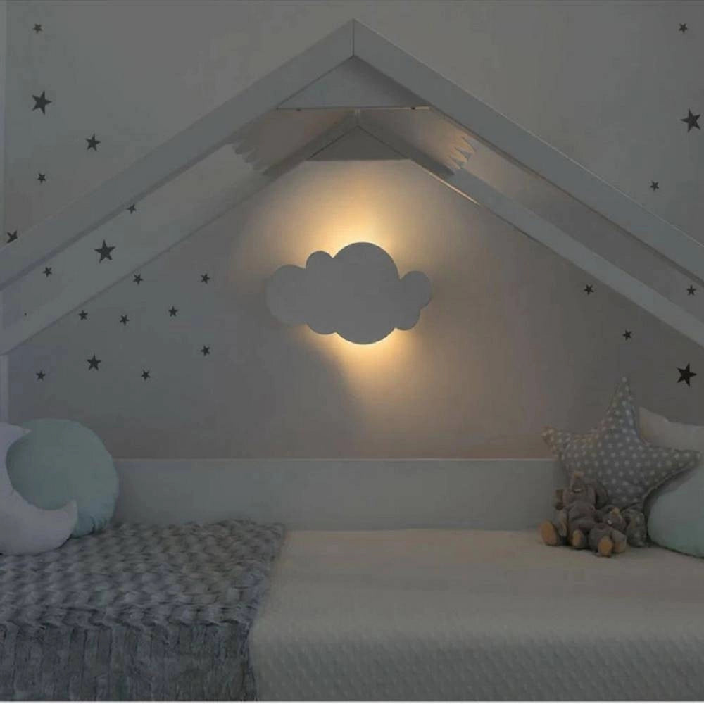 Trade Shop - Applique A Led Forma Nuvola Lampada Da Parete 9 W 3 Colorazione Di Luce Aq28-b3c -