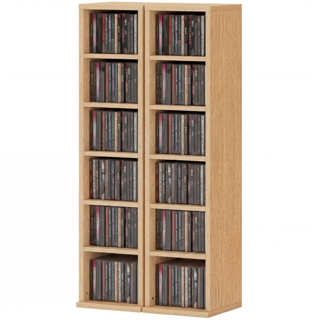 Armadio per CD e DVD ¨C Zephmum ¨C Legno naturale 21x22.5x88.5 cm