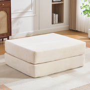 Reposapiedi Convertibile Pieghevole in Velluto a coste con Funzione Letto, Beige