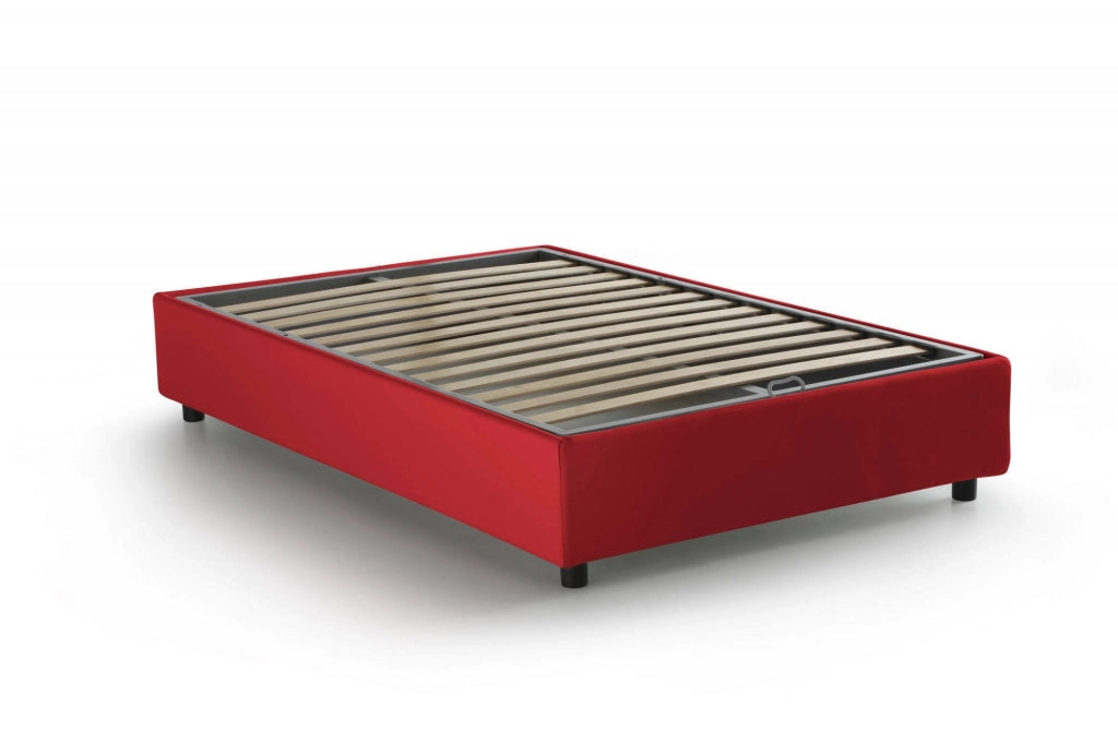 Ariba, Letto Piazza e Mezza Sfoderabile Made in Italy, Rosso