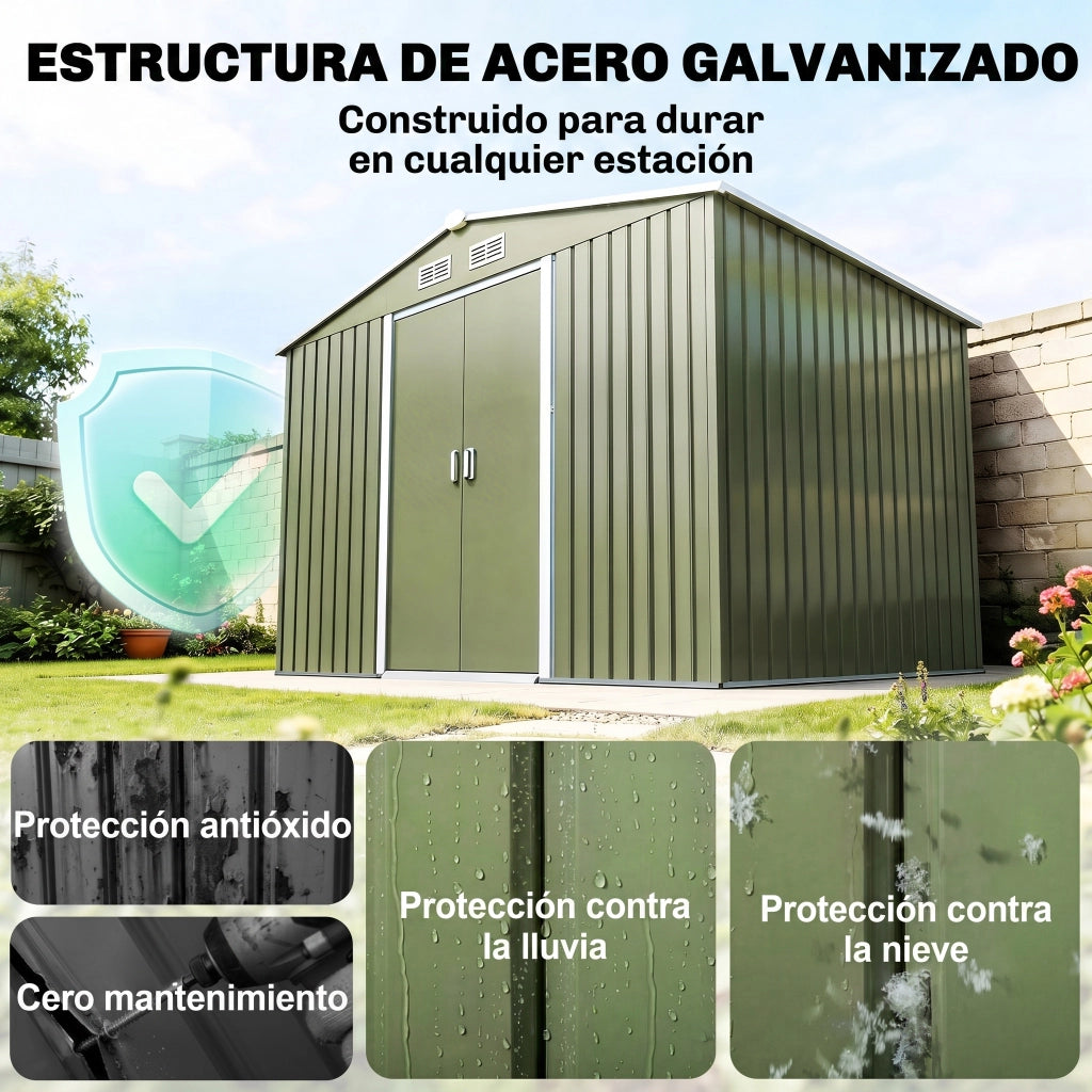 Gazebo Giardino in Polipropilene ¨C Zephmum ¨C Verde 277x195x192 cm