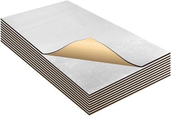Materiale di isolamento acustico 10 pezzi - Autoadesivo - Vetro di fibra - Materiale di schermo termico - Impermeabile - Diametro 10mm - 0,49m² di copertura - Materiale di isolamento acustico