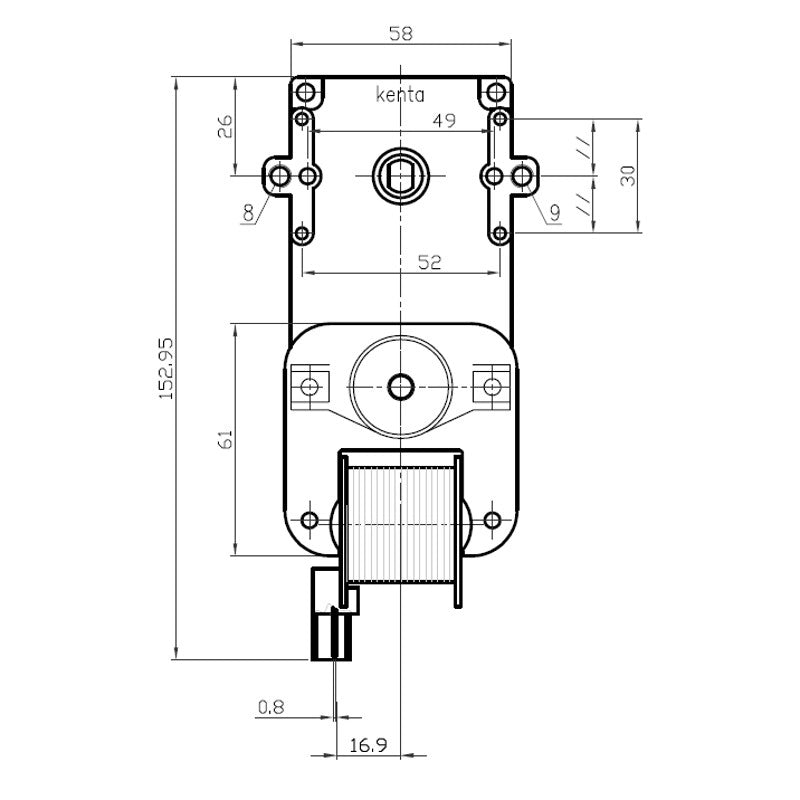 Ricambistufeapellet Motoriduttore Kenta K9115004 per Stufa a Pellet 1,5 RPM Albero 8,5mm Senso Rotazione orario