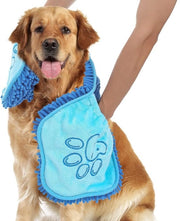 Asciugamano per Animali da Tela di Chenille - Asciugamano Microfibra Rapido Assorbente - Lavabile in Macchina - Con Borsa - Per Cani Grandi, Gatti, Cuccioli, Puledri - M (70x27)