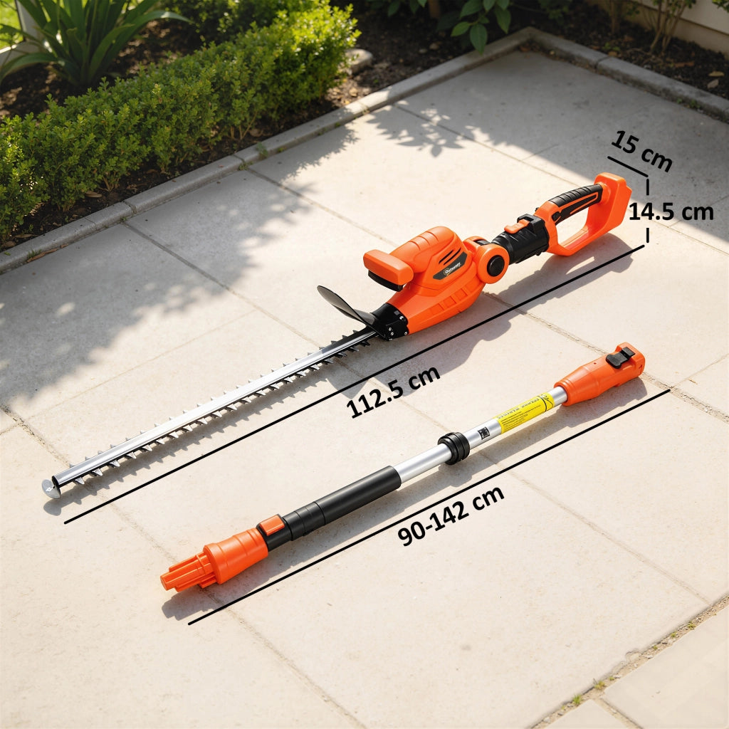 Tagliasiepi a Batteria ¨C zephmum ¨C 2 Batterie 4000mAh, Palo Telescopico, Alluminio