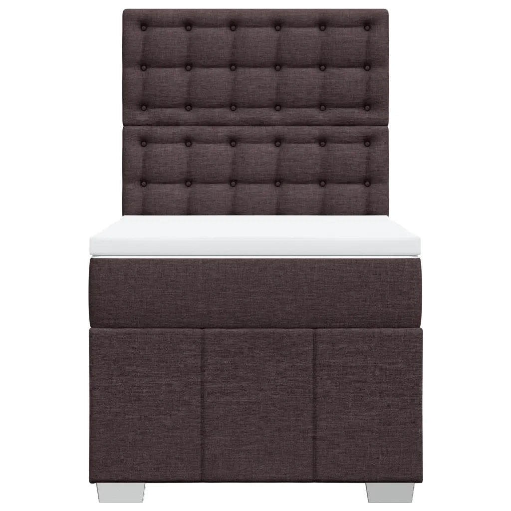 Giroletto a Molle con Materasso Marrone Scuro 100x200cm Tessuto 3291596