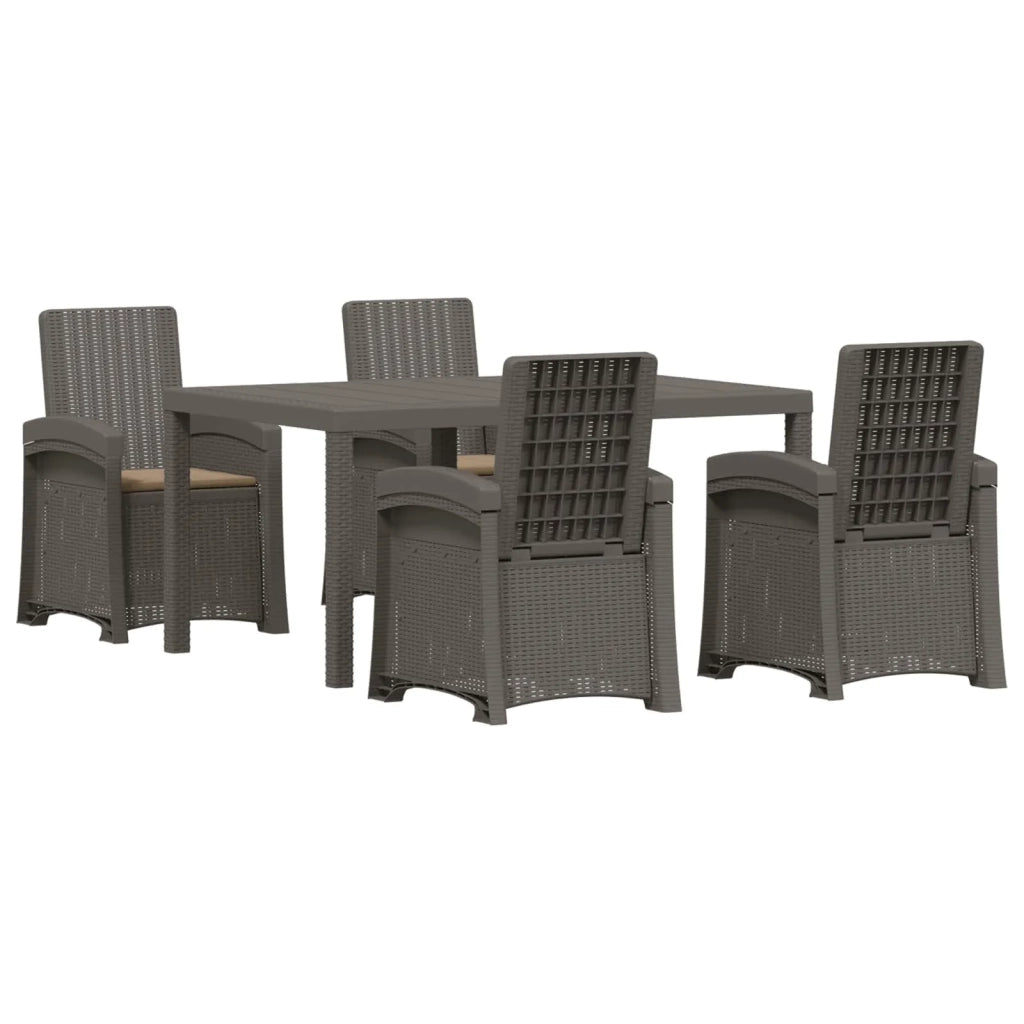 Set da Pranzo per Giardino 5 pz Grigio chiaro e Tortora PP 3430133