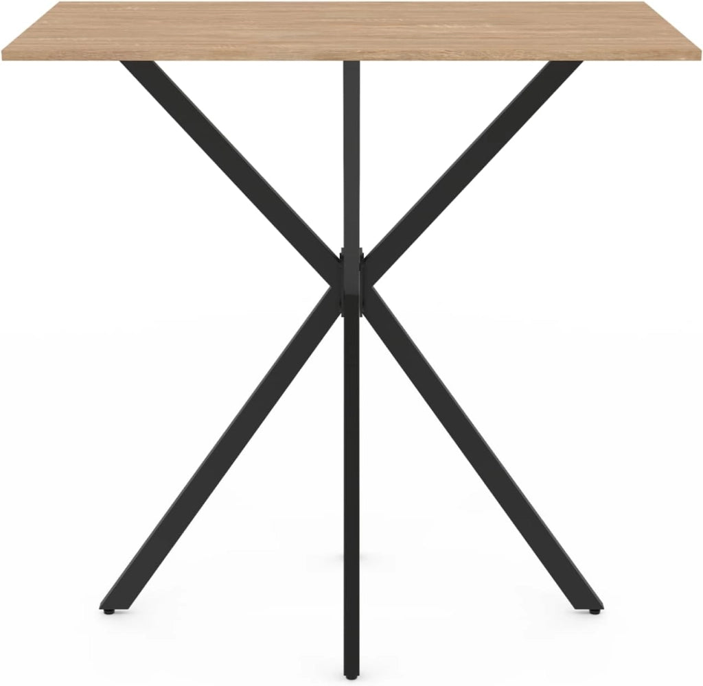 Tavolo bar rettangolare ALIX con gamba in legno e ragno nero 100 cm
