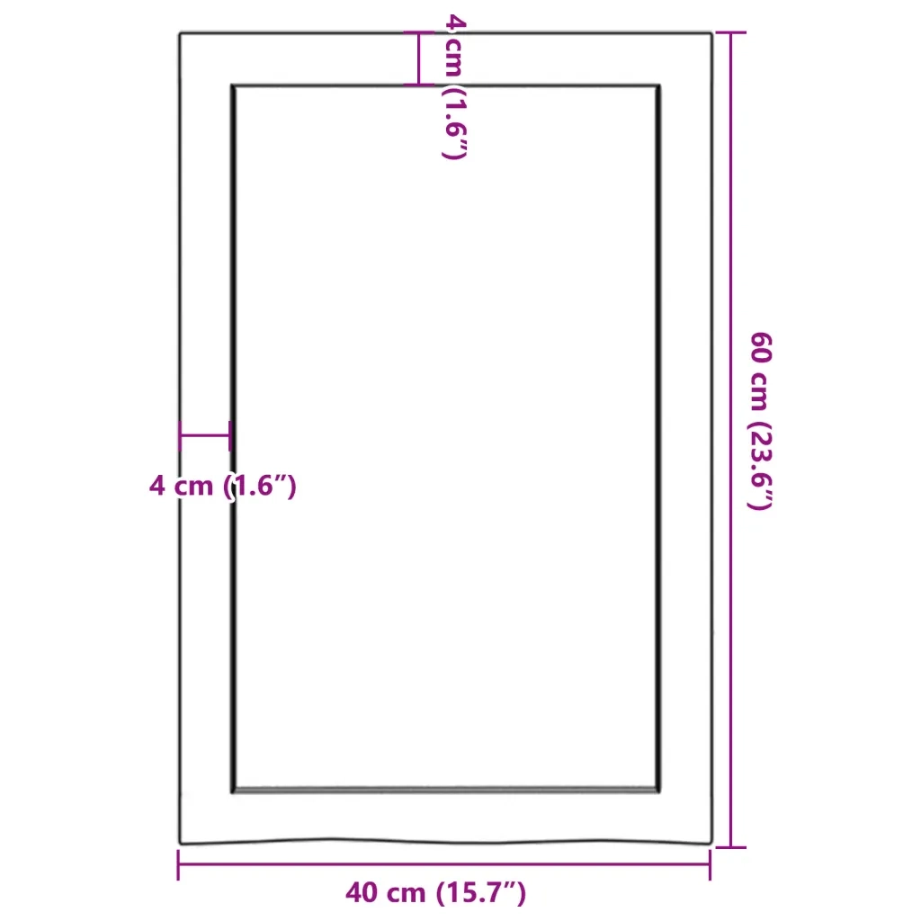 Piano Bagno Marrone Scuro 40x30x(2-6)cm Legno Massello Trattato 3156196