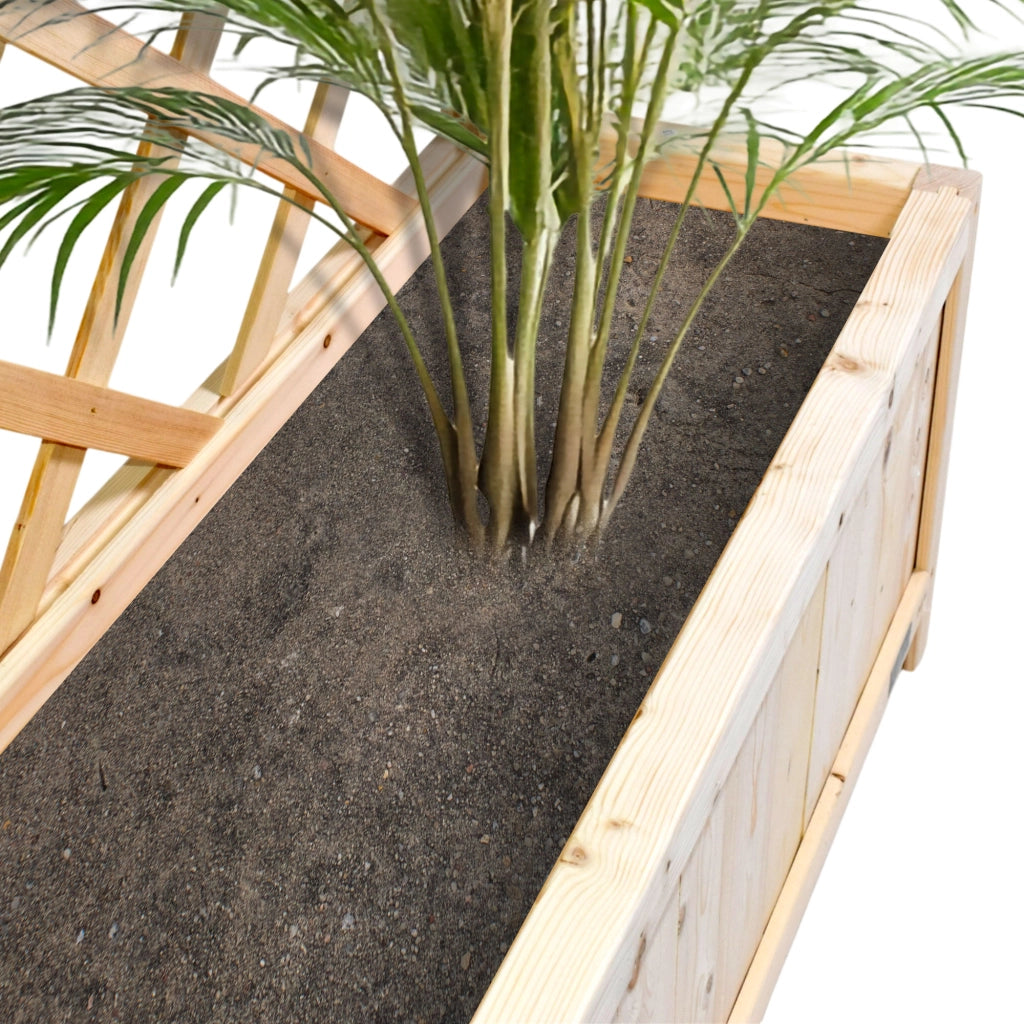 Dorothy - Fioriera in legno di cedro impregnato con spalliera H180 cm - natural oak