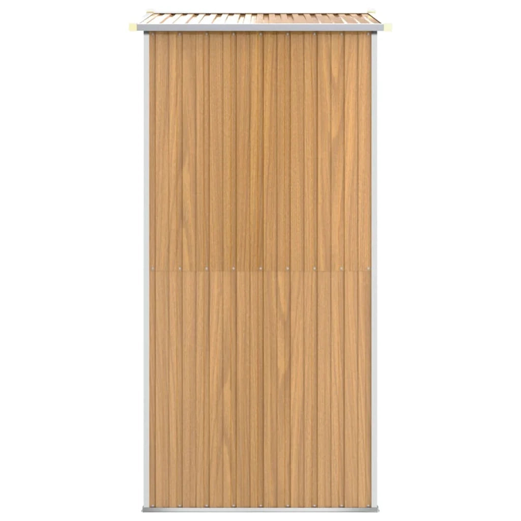 Casetta da giardino cabina ripostiglio capanno da esterno capanno per attrezzi robusta colore chiaro 192 x 108 x 223 cm acciaio zincato marrone 02_0022300