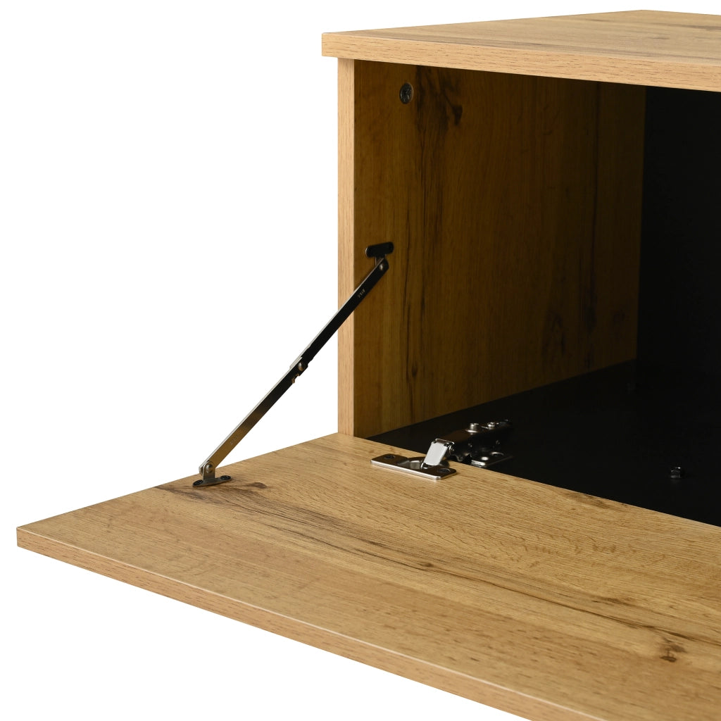 Mobile TV con 2 Ante; 1 Vano a Ribalta e Vano Aperto; Stile Minimalista; in Pannello di Particelle; Effetto Legno; 180??38??45 cm