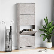 vidaXL Scarpiera Grigio Cemento 59x17x150 cm in Legno Multistrato