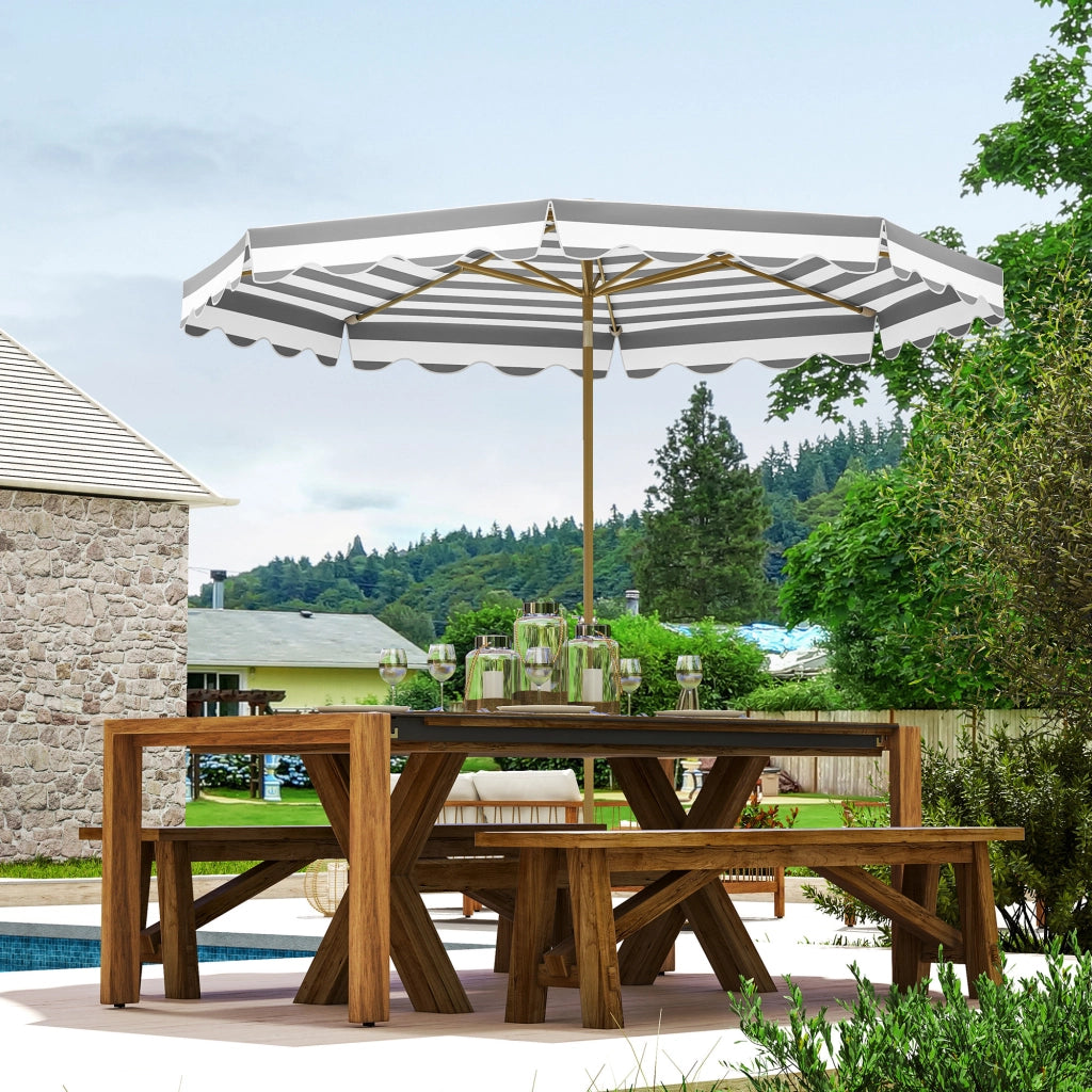 Parasole da giardino inclinabile ottagonale ¨C zephmum ¨C grigio chiaro ? 2.7x2.4 m