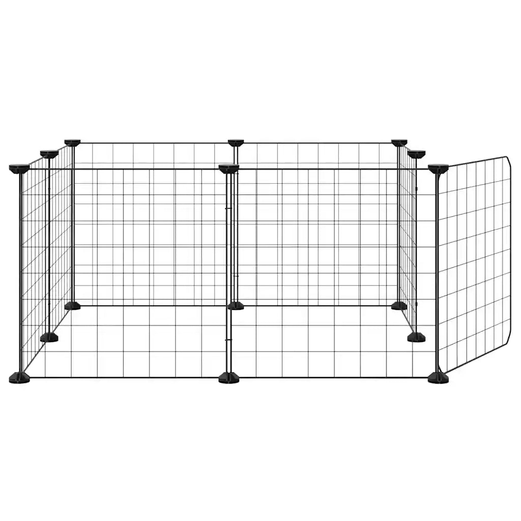 Gabbia per Animali 8 Pannelli con Porta Nero 35x35 cm Acciaio cod mxl 75276