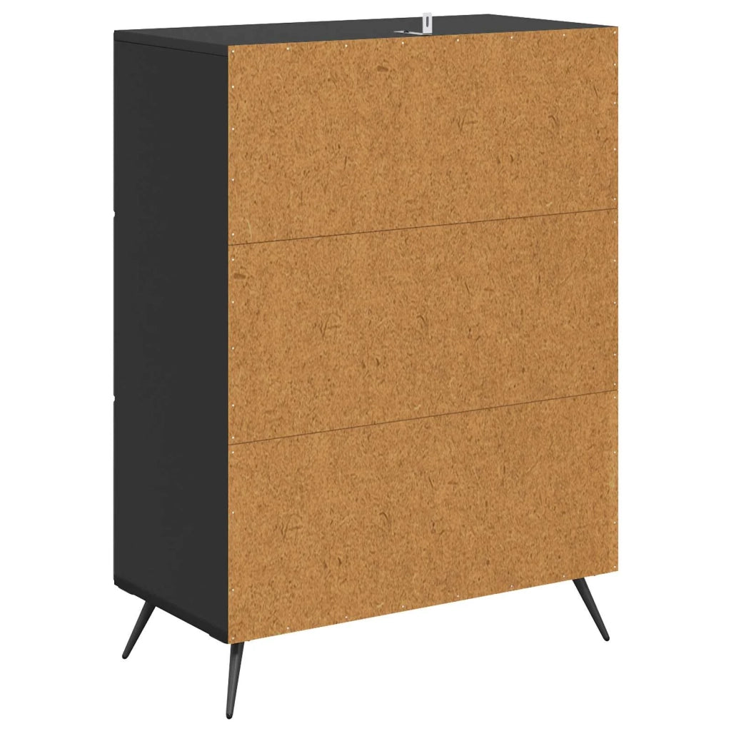 Mobile con Cassetti Nero 66 x 34,5 x 90 cm Legno ingegnerizzato 895526