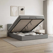 Letto Ottomano con Materasso e LED Grigio Scuro 180 x 200 cm 3456927