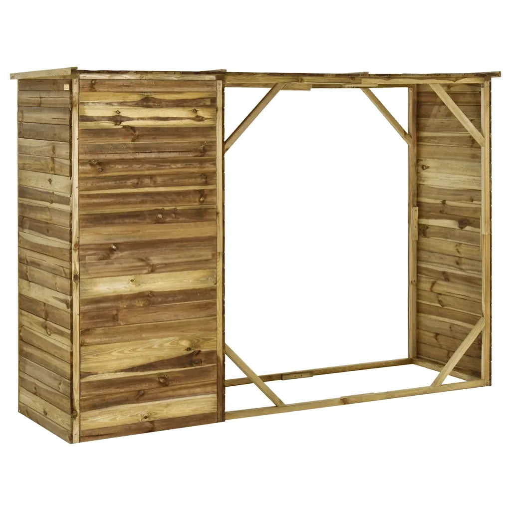Capanno per Attrezzi e Legna Giardino in Pino 253x80x170cm 45137