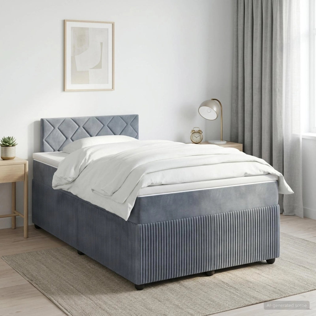Letto box spring con materasso Grigio Scuro 120 x 200 cm 3451662