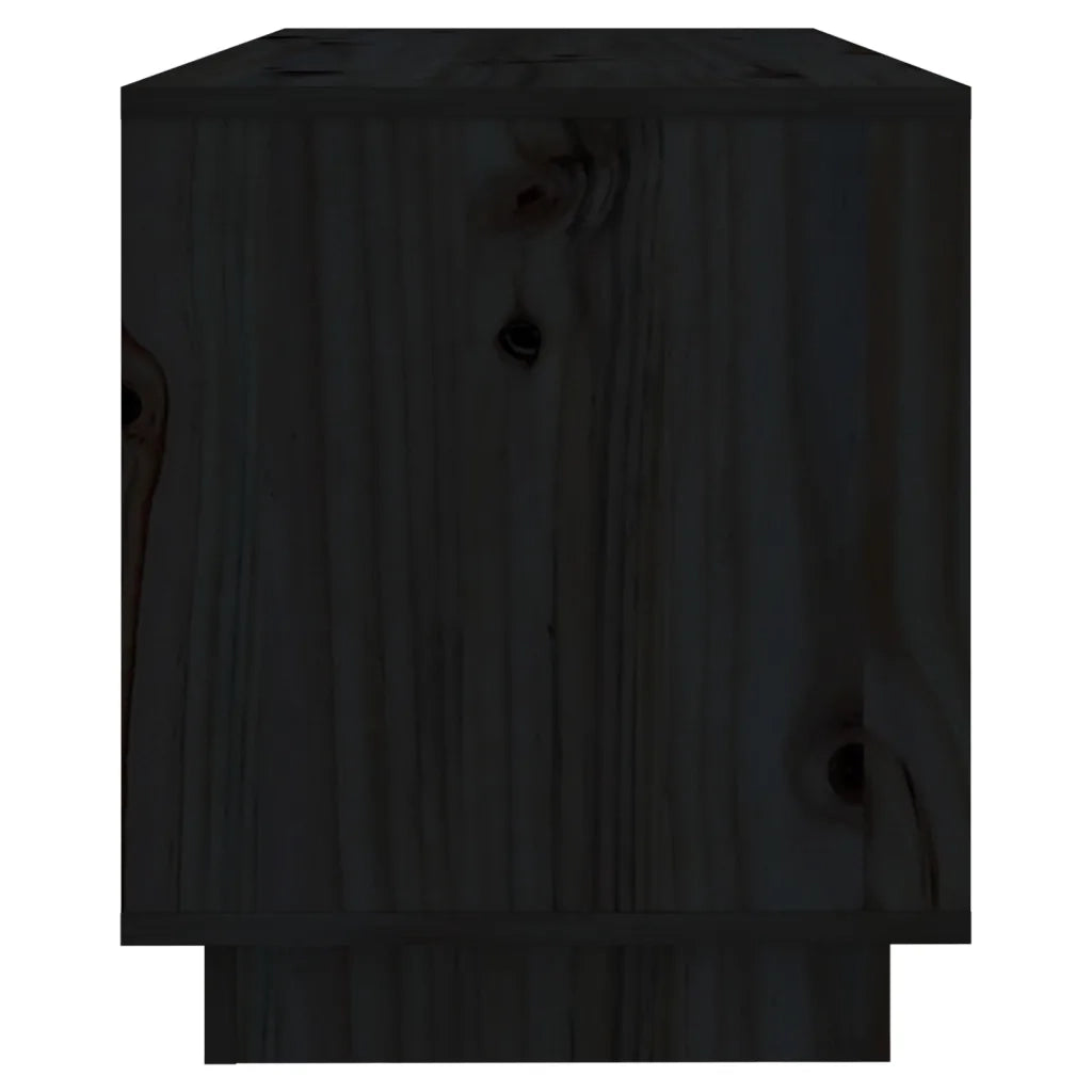 Mobile Porta TV Nero 74x34x40 cm in Legno Massello di Pino