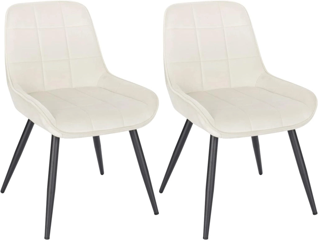 Set di 2 Sedie da Pranzo con Schienale Curvo, Sedie Ergonomiche in Velluto e Metallo, Poltroncina imbottita per Salotto, Ufficio, Camera da Letto, Verde scuro BH331dgn-2