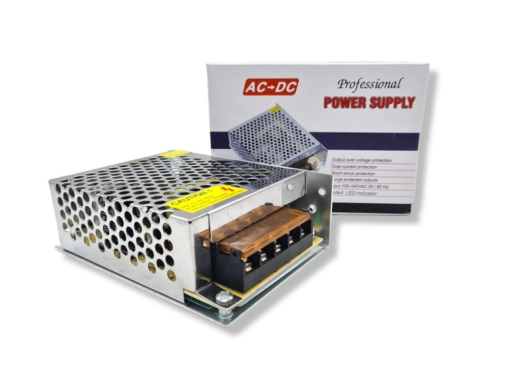 Alimentatore Stabilizzato Switching 5V 5A 25W Trasformatore per Strisce LED Arduino Telecamere Progetti Elettronici e Domotica Alta Efficienza e Sicurezza