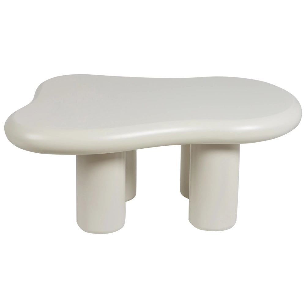 Tavolino da caffè Bianco Gambe in PVC 100 x 70 x 40 cm MDF Piano ovale Forma Soggiorno Moderno Minimalista