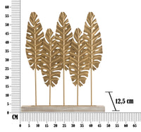 Scultura Long Leaf 47x10x57,5 cm in Ferro e MDF Oro