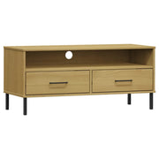 Mobile TV multimediale scaffale TV credenza mobile TV sala da pranzo soggiorno camera da letto con gambe in metallo legno massello di pino marrone 02_0026870
