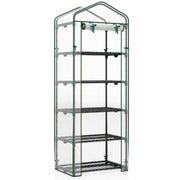 Mini serra portatile 69 x 48 x 190 cm 5 ripiani in metallo design pratico PE bianco 20_0018984