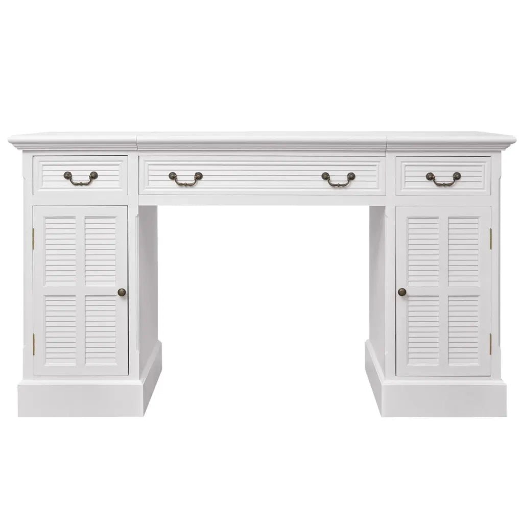 Scrivania a Doppia Colonna Bianca 140x48x80 cm cod mxl 69905