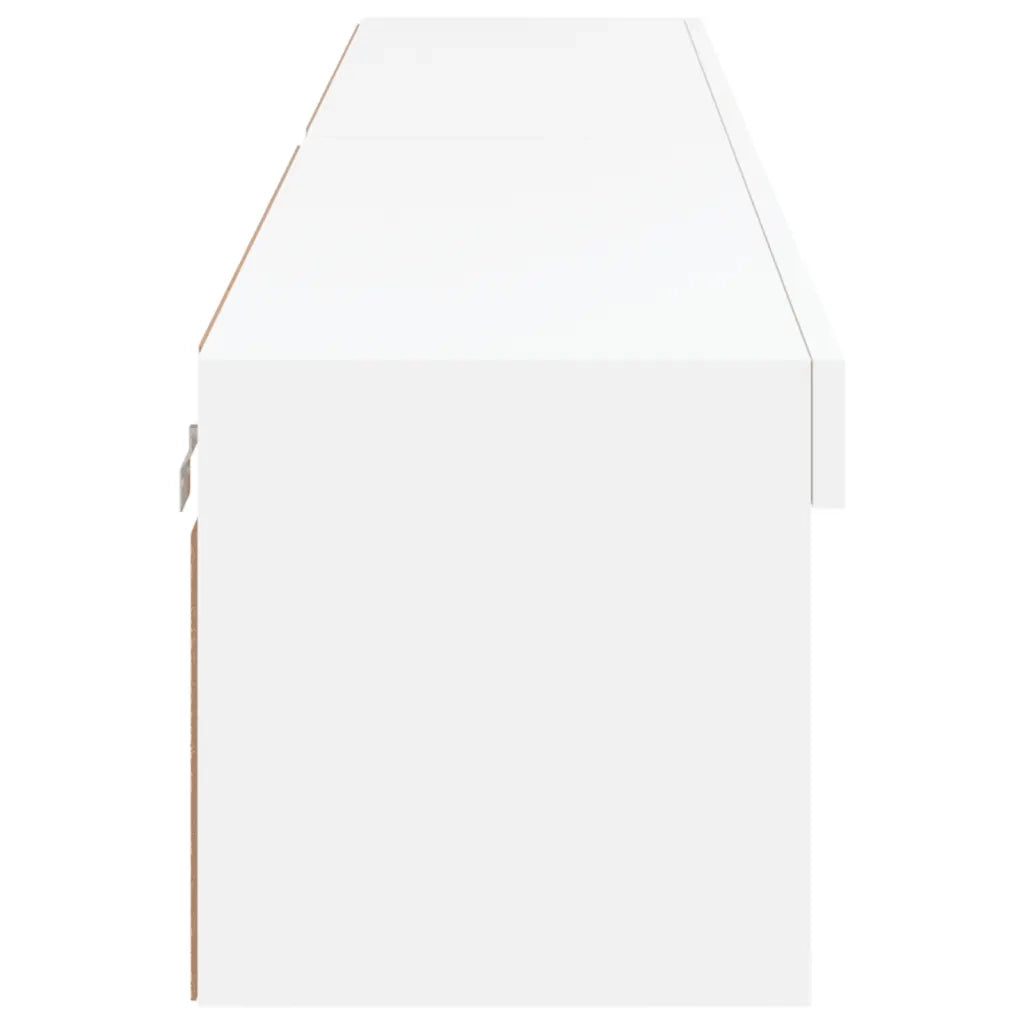 Mobili Porta TV con Luci LED 2 pz Bianchi 100x30x30 cm 837156