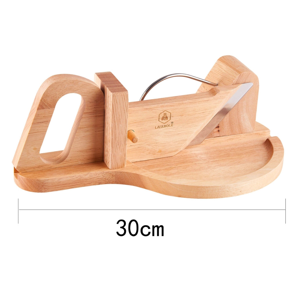 Affettatrice Manuale 30,2x19,1x12,0 cm per Salumi in Legno Naturale
