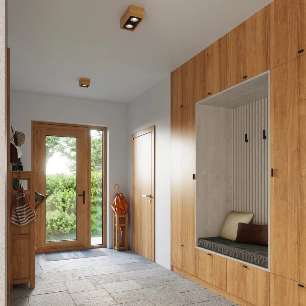 Faretto soffitto legno rettangolare doppio 2xGU10 10W Pure Lume