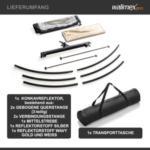 3in1 Riflettore Halfpipe, concavo 150x60