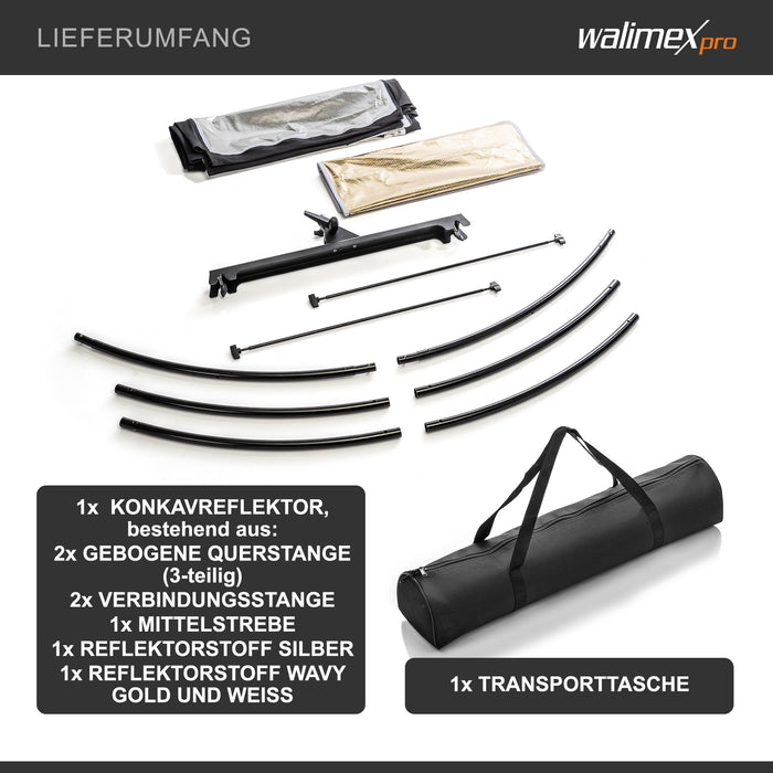 3in1 Riflettore Halfpipe, concavo 150x60