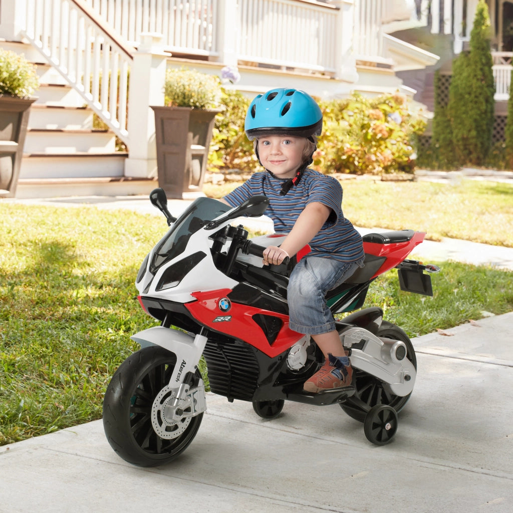 Moto Elettrica per Bambini 3-8 Anni con Licenza BMW, Batteria 12V, Rotelle e Luci, 110x47x69 cm