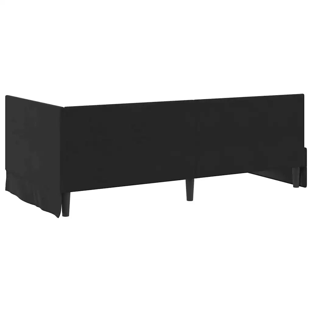 Cornice del letto ad angolo Nero 90 cm x 190 cm Velluto