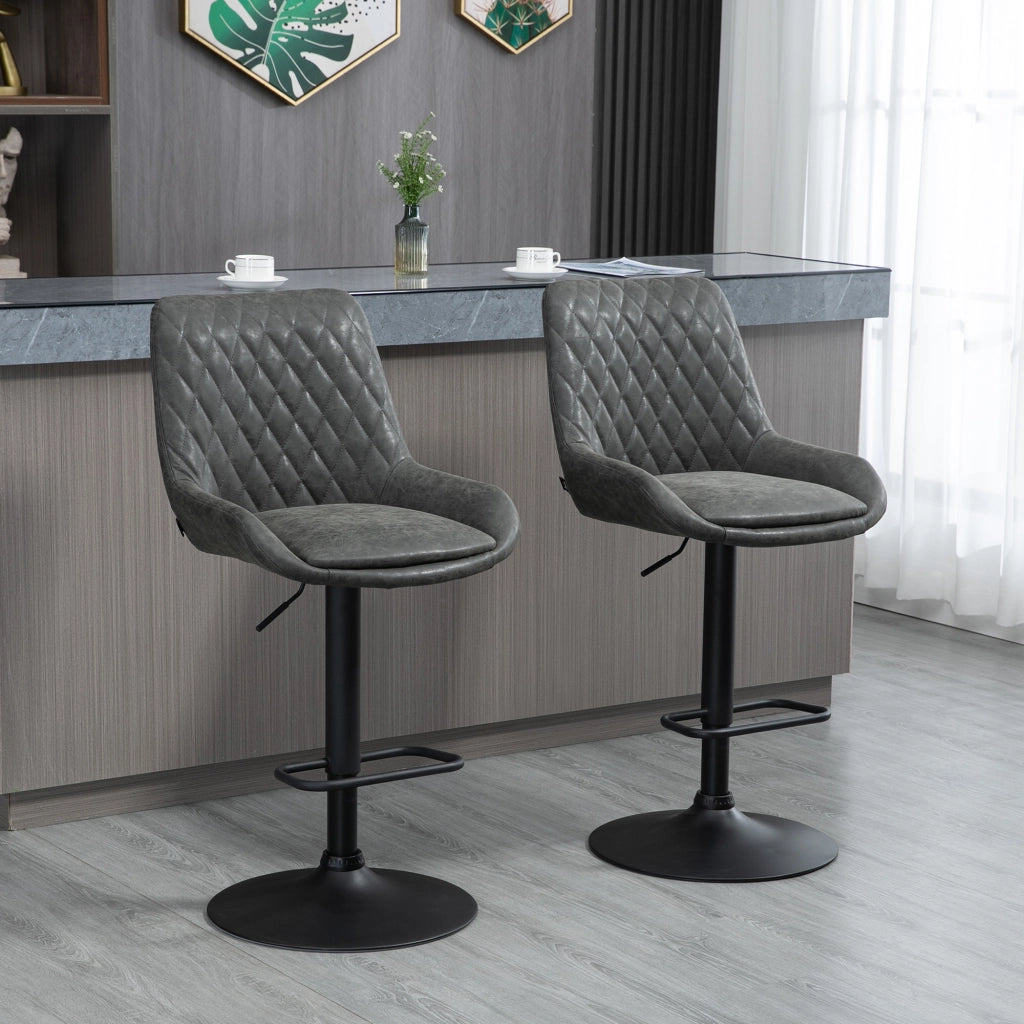 Sgabello da Cucina Altezza Regolabile ¨C zephmum ¨C Grigio Scuro 51x59x117 cm