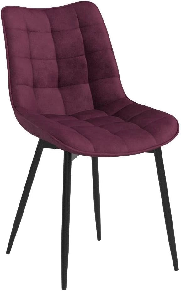 Sedie da Pranzo con Schienale senza Braccioli Sgabello in Velluto per Cucina Bordeaux BH142bd-2