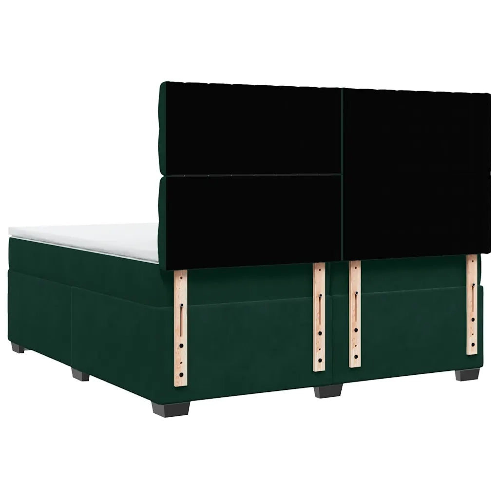 Giroletto a Molle con Materasso Verde Scuro 200x200 cm Velluto 3291011