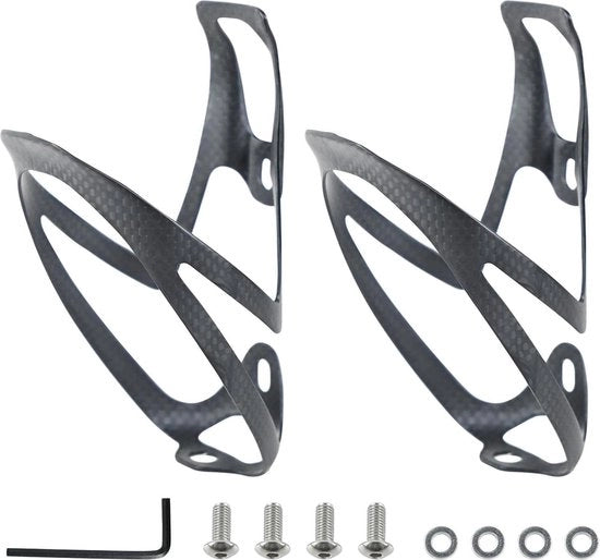 Porta bicicletta leggera - Resistente - Porta bottiglie 72mm - Bicicletta da mountain bike - Viti di montaggio - Attrezzi - Biciclette da mountain bike - Panno nero (2 pezzi)