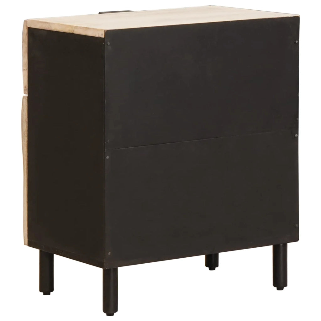 Comodino | Armadio da Notte | Mobiletto da notte Bianco 50 x 33 x 60 cm Legno di mango massello