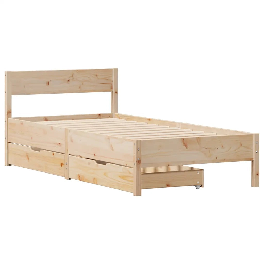 Letto senza Materasso 75x190 cm in Legno Massello Pino 3301773