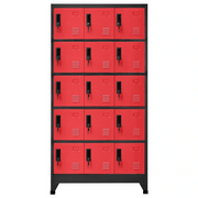 Armadietto con Serratura Antracite e Rosso 90x40x180cm Acciaio 339825